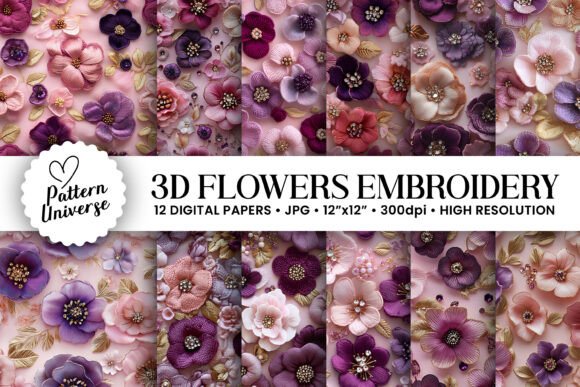 3D Pink Purple Florals: An Embroidery Designer's Review