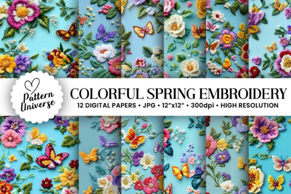 A Crafter's Review of Colorful Spring Floral Embroidery Papers
