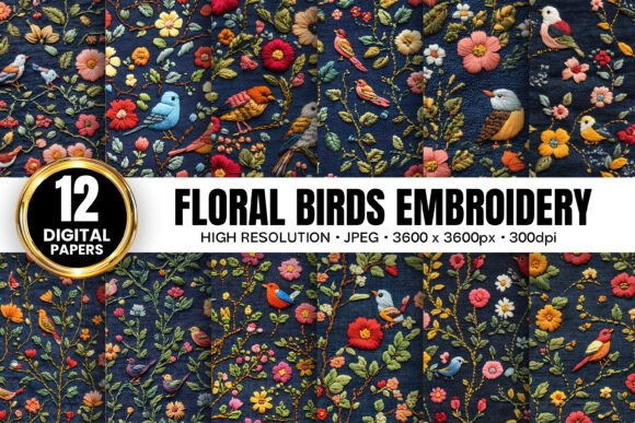 A Designer's Review: Floral Birds Denim Embroidery Patterns for Personalized Gifts