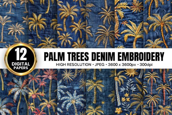 A Designer's Review of Palm Trees Denim Embroidery Patterns