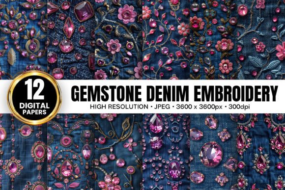 A Designer's Review of Pink Gemstones Denim Embroidery Patterns