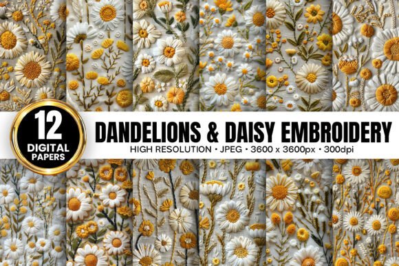 A Designer’s Review: Dandelions Daisy Flowers Embroidery