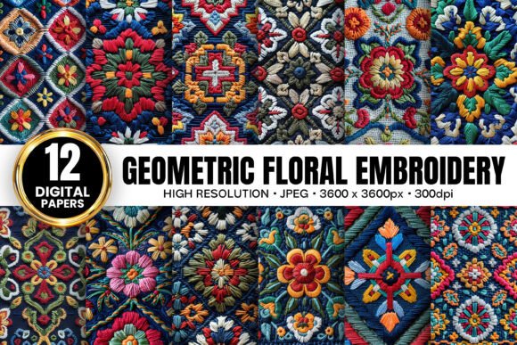 A Geometric Flowers Embroidery Design Review for Handmade Gifts