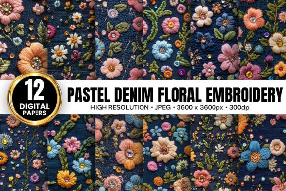 A Professional Review of Pastel Denim Floral Embroidery Patterns