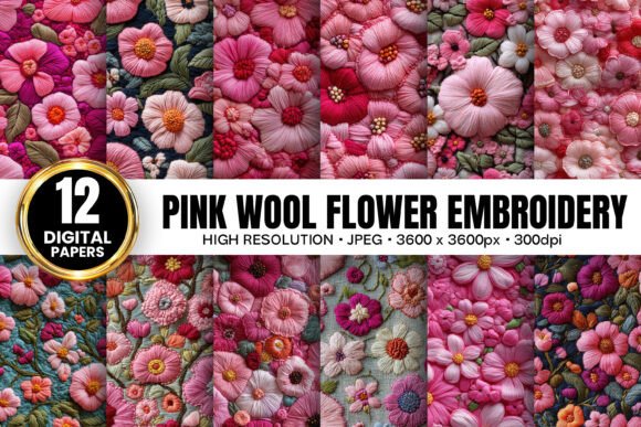 Evaluating Pink Wool Flowers Embroidery for Product Collections