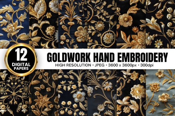 Goldwork Floral Patterns for Real-World Embroidery