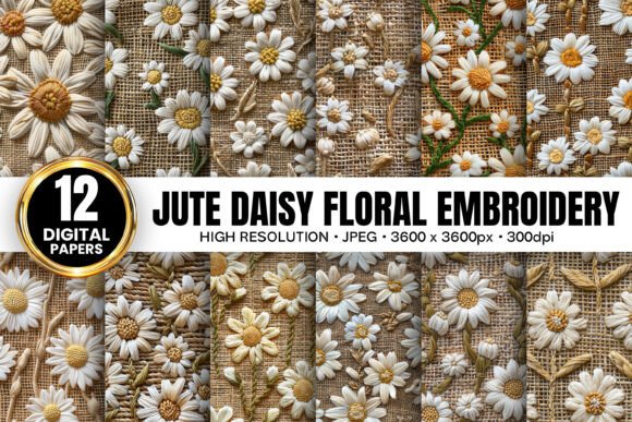 Jute Daisy Flowers Embroidery Pattern Review
