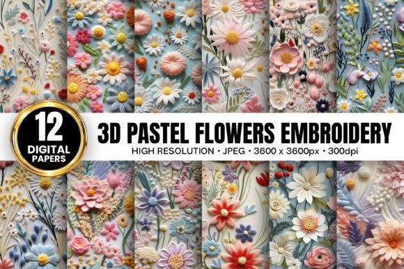 Pastel 3D Floral Patterns: An Embroidery Designer’s Review