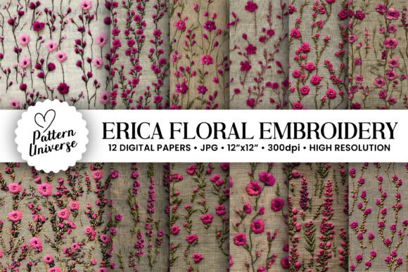 Reviewing Pink Erica Flower Embroidery Patterns