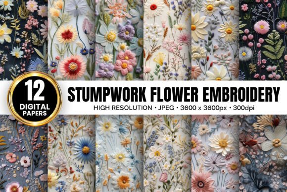 Seasonal Magic with Stumpwork Floral Embroidery Patterns